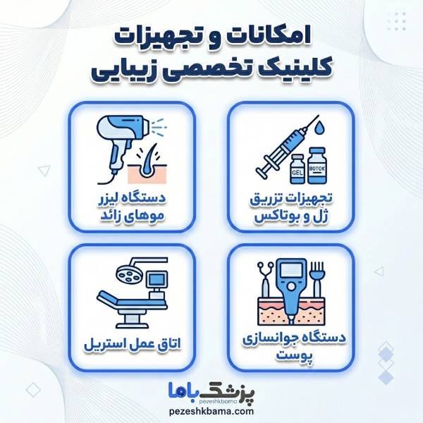 امکانات و تجهیزات کلینیک تخصصی زیبایی