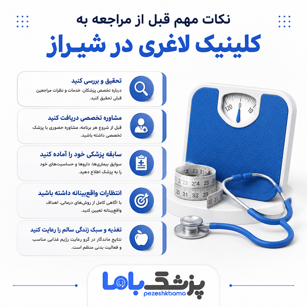 نکات مهم قبل از مراجعه به کلینیک لاغری در شیراز