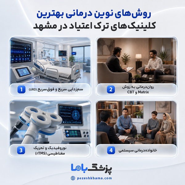 روشهای نوین درمانی بهترین کلینیکهای ترک اعتیاد در مشهد