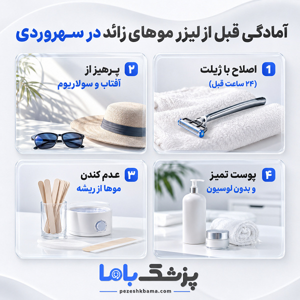 آمادگی قبل از لیزر موهای زائد در سهروردی