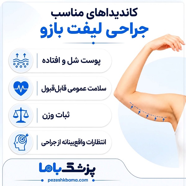 کاندیدای مناسب جراحی لیفت بازو