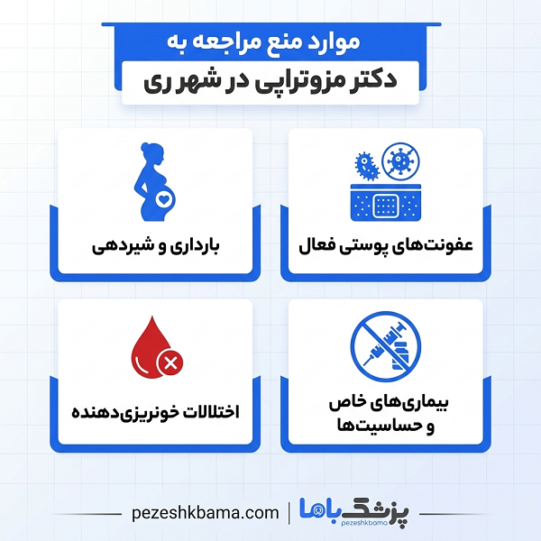 موارد منع مراجعه به دکتر مزوتراپی در شهر ری