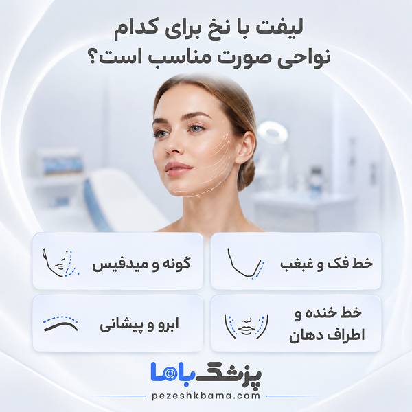 لیفت با نخ برای کدام نواحی صورت مناسب است؟