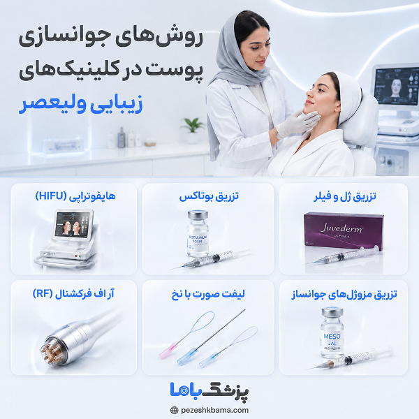 روشهای جوانسازی پوست در کلینیکهای زیبایی ولیعصر