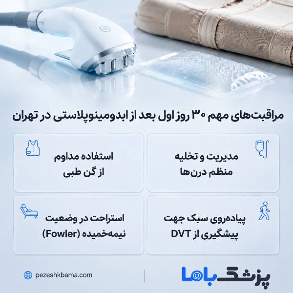 مراقبتهای مهم ۳۰ روز اول بعد از ابدومینوپلاستی در تهران