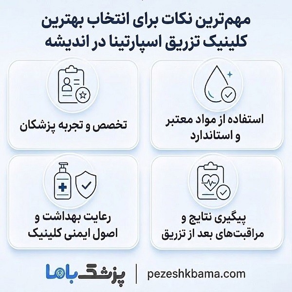 مهم ترین نکات برای انتخاب بهترین کلینیک تزریق اسپارتینا در اندیشه