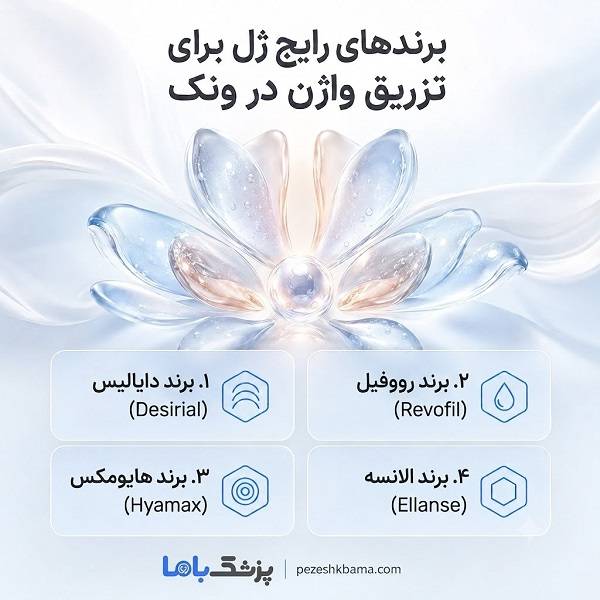 برندهای رایج ژل برای تزریق واژن در ونک