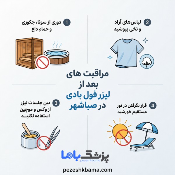 مراقبت های بعد از لیزر فول بادی در صباشهر