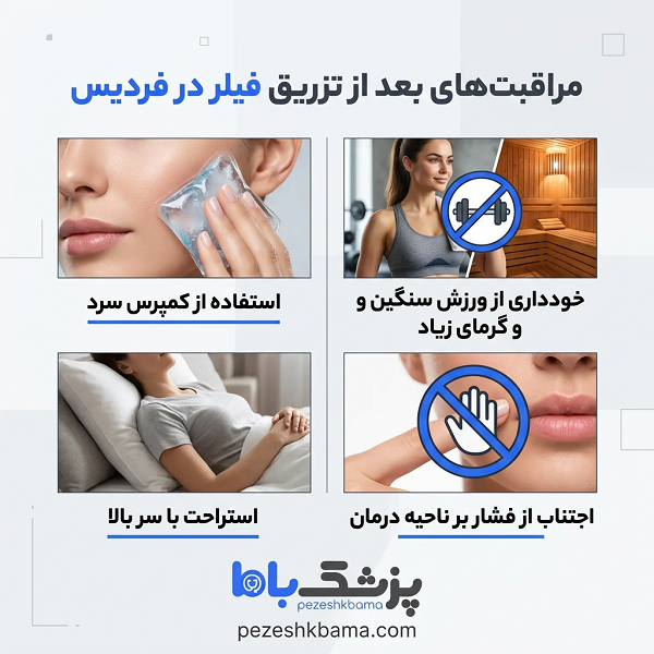 مراقبت های بعد از تزریق فیلر در فردیس