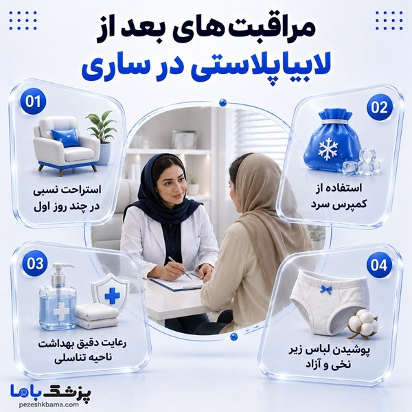 مراقبتهای بعد از لابیاپلاستی در ساری