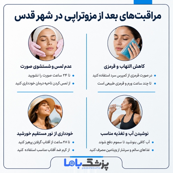 مراقبت های بعد از مزوتراپی در شهر قدس