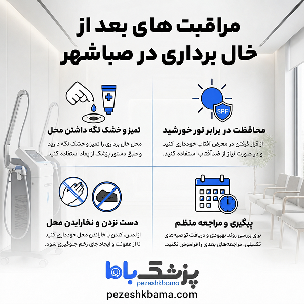 مراقبت های بعد از خال برداری در صباشهر