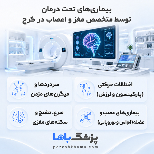 بیماریهای تحت درمان توسط متخصص مغز و اعصاب در کرج