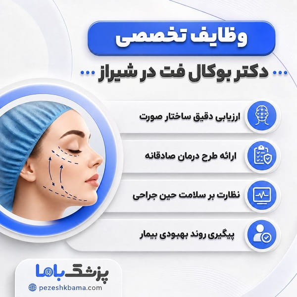 وظایف تخصصی دکتر بوکال فت در شیراز