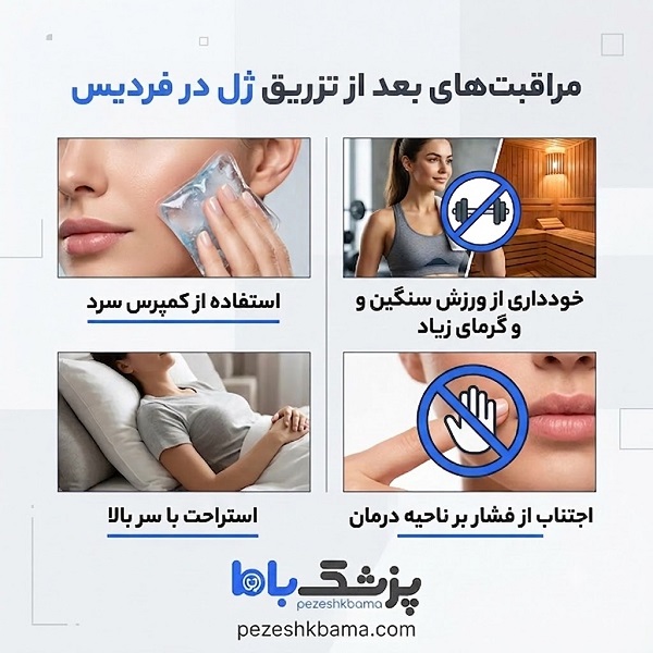 مراقبت های بعد از تزریق ژل در فردیس