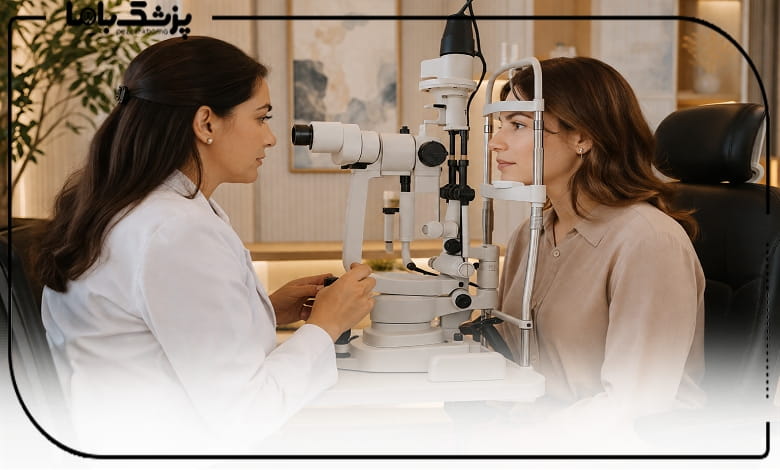 معاینه بخشهای داخلی و خارجی چشم مطب بهترین چشم پزشک در مشهد