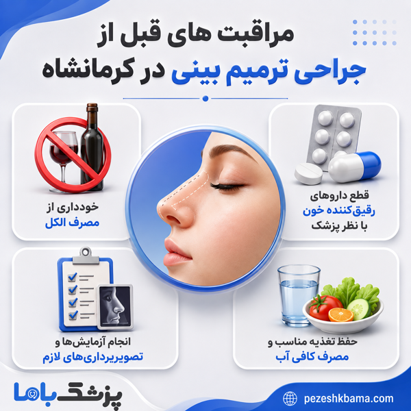 مراقبت های قبل از جراحی ترمیم بینی در کرمانشاه