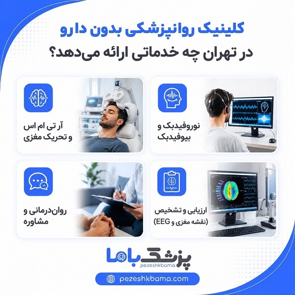 کلینیک روانپزشک بدون دارو در تهران چه خدماتی ارائه میدهد؟