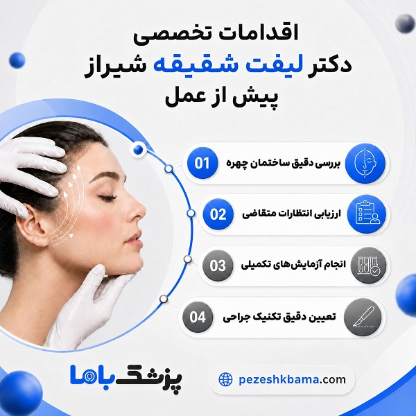 اقدامات تخصصی دکتر لیفت شقیقه پیش از عمل